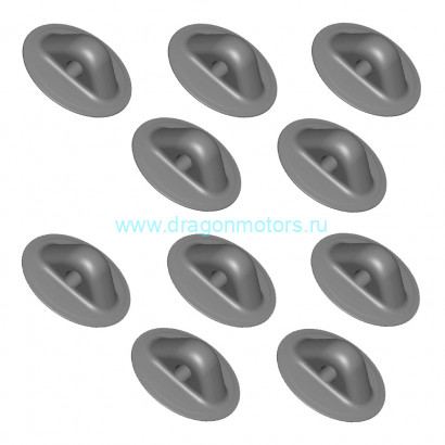Комплект рымов леерных Boat-plastic, основание 78 мм, отверстие 11,8 мм, черный (10шт)