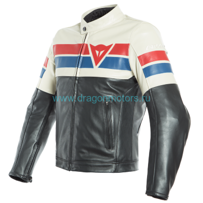 Куртка кожаная DAINESE 8-TRACK - BLACK/ICE/RED