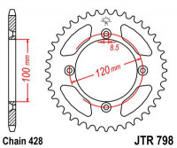 JT звезда задняя JTR798.47