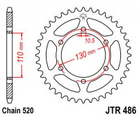 JT звезда задняя JTR486.44