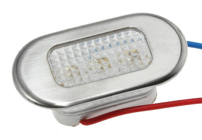 Светильник светодиодный с декоративно-защитной накладкой из полированной нержавеющей стали (10014596)