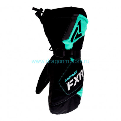 Рукавицы FXR Combat с утеплителем - Black/Mint
