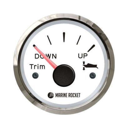 Трим-указатель 0-190 Ом, белый циферблат, нержавеющий ободок, д. 52 мм, Marine Rocket