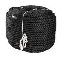 Веревка якорная 3-прядная d14мм, L150м, черный, Marine Rocket