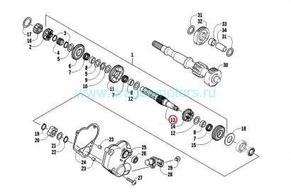 Вал КПП Arctic Cat OEM 0822-003