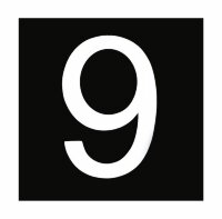 Знак номера 9, белый
