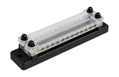 Колодка распределительная электромонтажная с защитной крышкой, 2 планки по 12 контактов