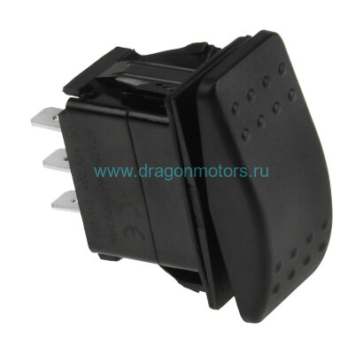 Переключатель трехпозиционный (ON)-OFF-(ON) 12В/20А 3Р без фиксации (AES111881PBM)