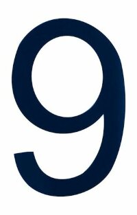 Знак номера 9, синий
