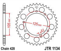 JT звезда задняя JTR1134.48