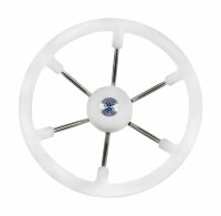 Рулевое колесо LEADER TANEGUM белый обод серебряные спицы д. 360 мм (VN7360-08)
