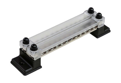 Колодка распределительная электромонтажная с защитной крышкой, 2 планки по 12 контактов