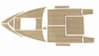 Комплект палубного покрытия Marine Rocket для Феникс 560, тик классический, черная полоса, с обкладкой