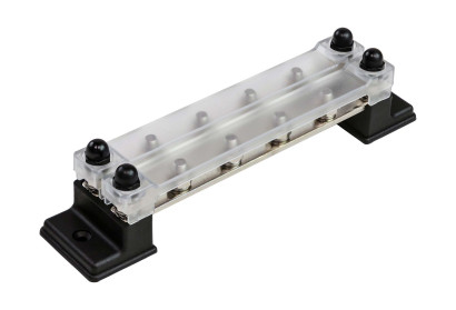 Колодка распределительная электромонтажная с защитной крышкой, 2 планки по 6 контактов