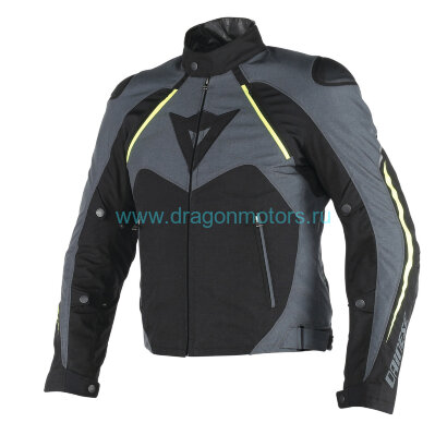 Куртка мужская DAINESE HAWKER D-DRY JACKET - BLACK/EBONY/FLUO-YELLOW