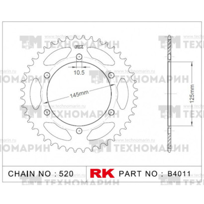 Звезда для мотоцикла ведомая B4011-46