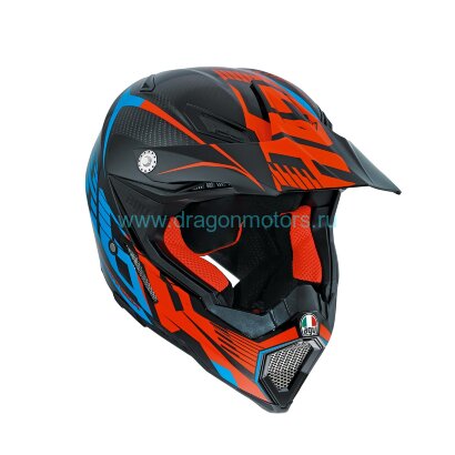 Шлем AGV AX-8 CARBON CARBOTECH - orange/blue