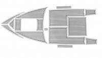 Комплект палубного покрытия Marine Rocket для Феникс 560, тик серый, черная полоса, с обкладкой