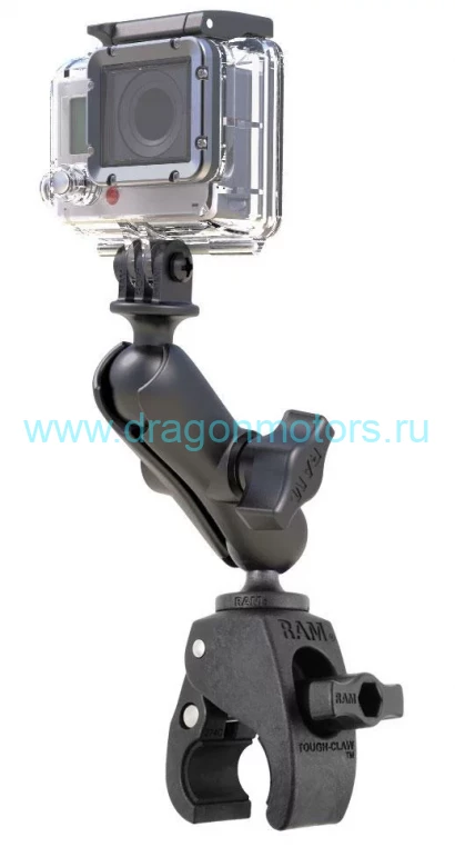 RAP-B-400-GOP1U крепление RAM камер GoPro на трубу или плоскую поверхность, струбцина, муфта 95 мм