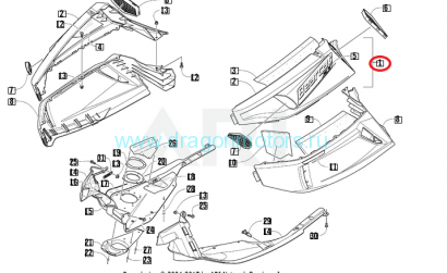 Пластик передний нижний синий на Arctic Cat Z1 / 570XT