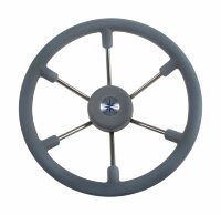 Рулевое колесо LEADER TANEGUM серый обод серебряные спицы д. 360 мм (VN7360-03)