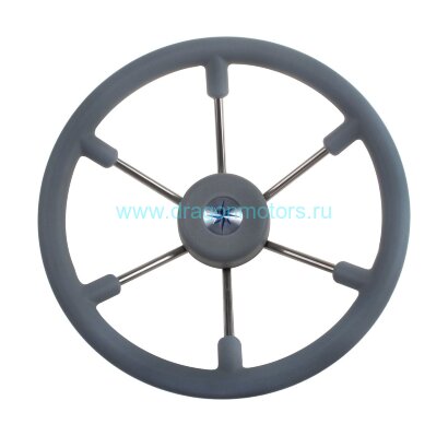 Рулевое колесо LEADER TANEGUM серый обод серебряные спицы д. 360 мм (VN7360-03)