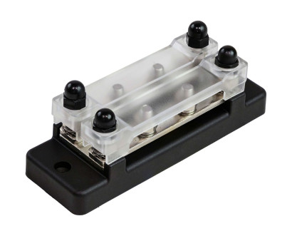 Колодка распределительная электромонтажная с защитной крышкой, 2 планки по 2 контакта