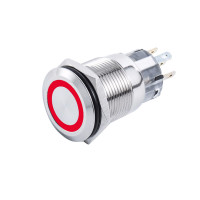 Переключатель кнопочный Skipper 12В/5А Без фиксации, (ON)-OFF, 22мм красный
