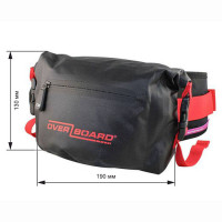 Водонепроницаемая поясная сумка OverBoard OB1049BLK-R - Waterproof Waist Pack - 2L (Black/Red)