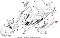 Пластик передний верхний синий/черный на Arctic Cat Z1 / 570XT