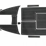 Комплект палубного покрытия Marine Rocket для Феникс 560, тик черный, белая полоса, с обкладкой