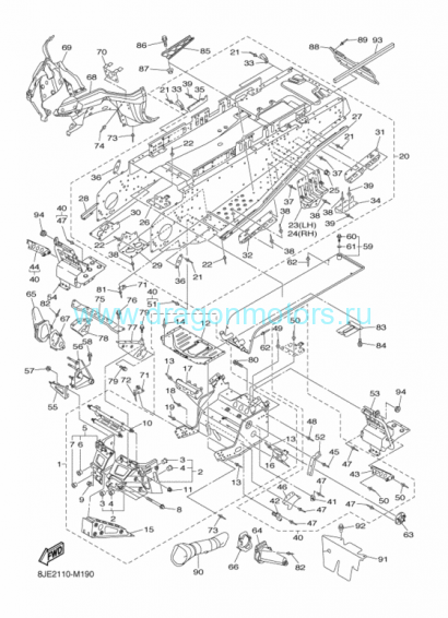 Крышка пластиковая Yamaha VK 10 - 8FU-2198F-01-00