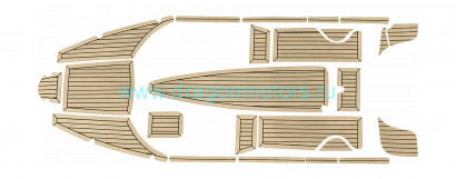 Комплект палубного покрытия Marine Rocket для Феникс 600HT, тик классический, черная полоса, с обкладкой