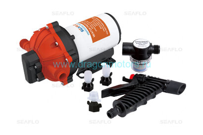 Комплект помывочный SeaFlo, 12 В, 19,7 л/мин, 70 PSI (4.8 бар) без шланга (SFWP105207051B)