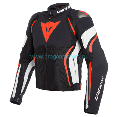 Куртка мужская DAINESE ESTREMA AIR TEX - BLACK/WHITE/FLUO-RED
