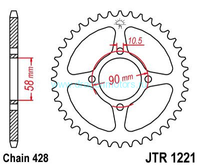 JT звезда задняя JTR1221.44