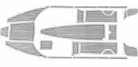 Комплект палубного покрытия Marine Rocket для Феникс 600HT, тик серый, черная полоса, с обкладкой