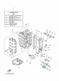 Втулка анода Yamaha резиновая - 66M113280000 / 66M113280100 / 66M-11328