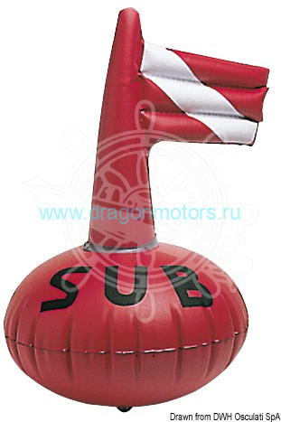 Osculati 33.166.01 - Надувной сигнальный буй малый для подводного плавания 38x50 см