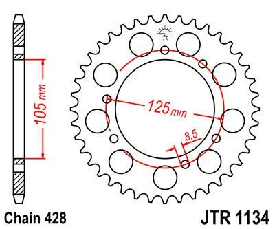 JT звезда задняя JTR1134.50
