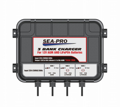 Зарядное устройство SEA-PRO ТЕ4-0286 (1х12В AGM, 2х12В LiFePo4)