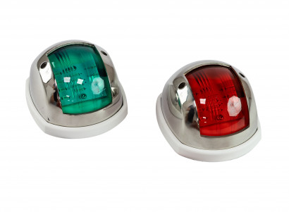 Огни ходовые 89х55 мм комплект (красный, зеленый), LED, нержавеющий корпус - LPSDLPTLED0289