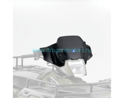 Стекло ветровое для квадроцикла Polaris Sportsman, низкое 24.1см (черное)