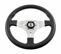 Рулевое колесо MANTA обод черный, спицы серебряные д. 355 мм