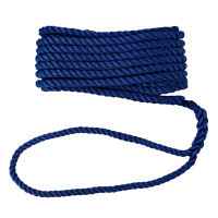 Трос швартовый с огоном Skipper трёхпрядный, 8мм, нейлон 7.62м, синий