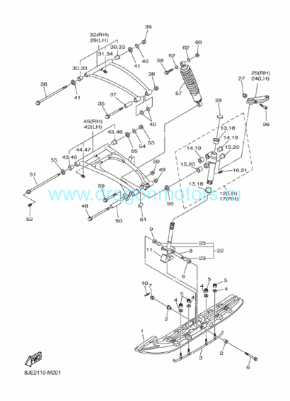 Рычаг подвески левый верхний Yamaha VK 10 - 8GS-23540-20-00