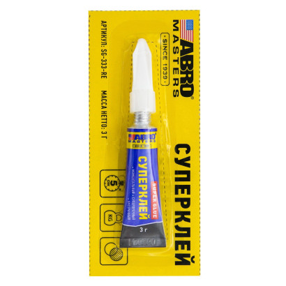 Суперклей на блистере ABRO MASTERS 3гр