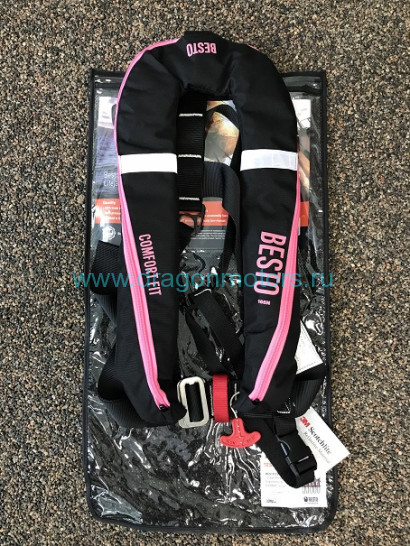 Жилет спасательный BESTO COMFORT FIT Auto надувной Black/Pink