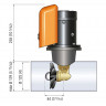 Подруливающее устройство Quick, D125mm, 30KGF, 12V, (TCD2042 - TCDEX08 - TNL 1000mm) - FGBT12530120K03