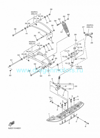 Втулка пластиковая нижнего рычага Yamaha VK 10 - 9038116N5100